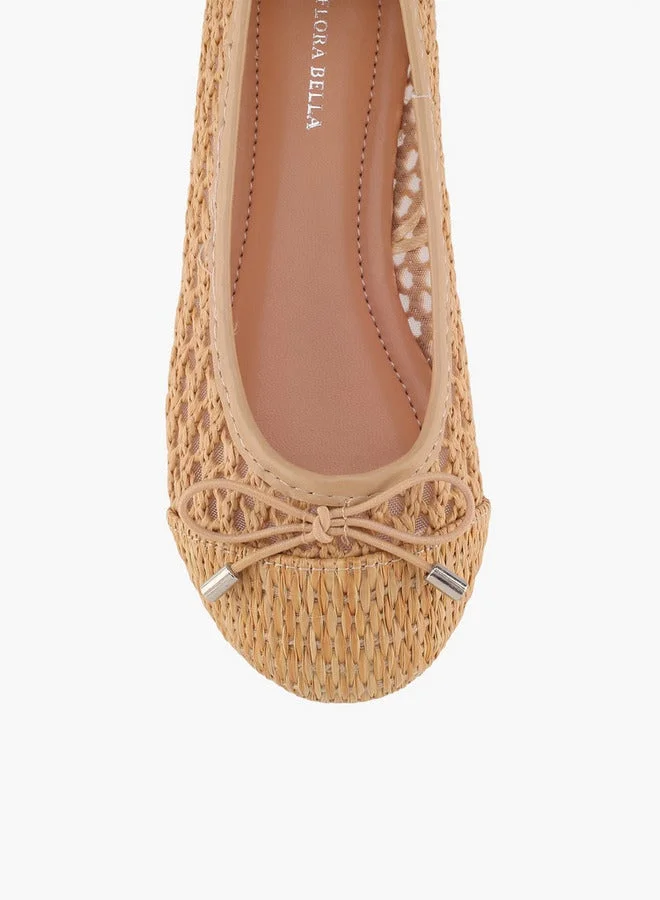 Flora Bella By Shoexpress Girls Bow Accent Ballerina Shoes